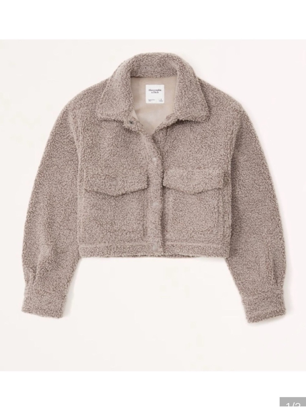 Abercrombie & Fitch Cropped Sherpa Jacket